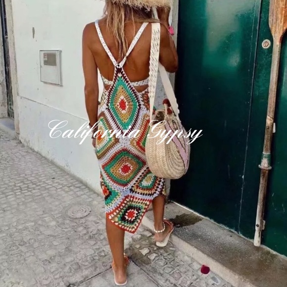 Granny Square Crochet Boho Dress RESTOCKED🎉 - Picture 4 of 11